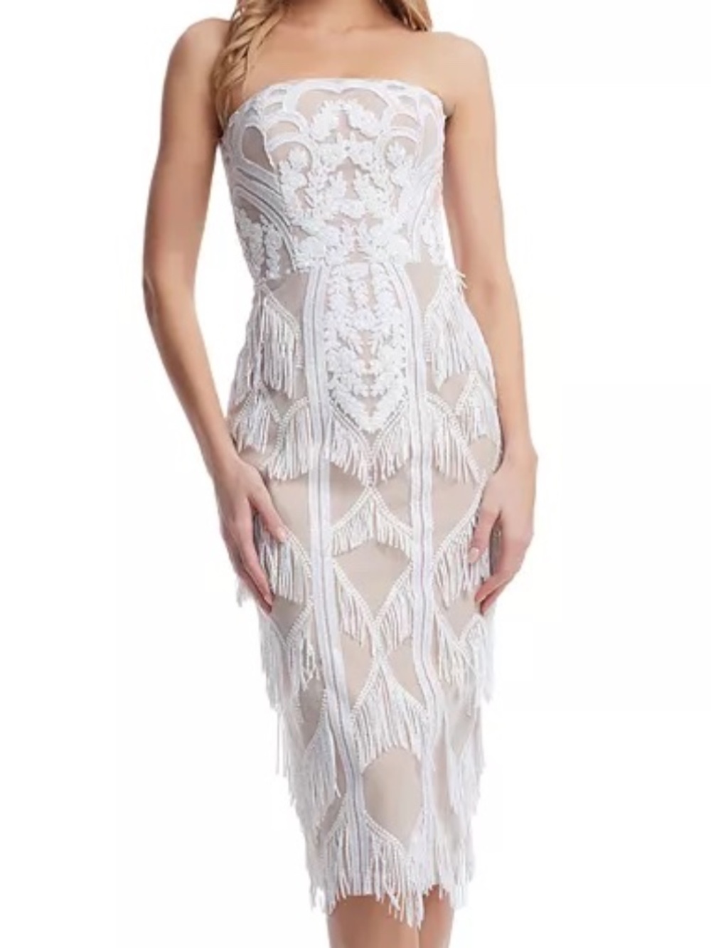 Dress the Population Women's Viviana Sequined Fringe Dress - NWT - XXS